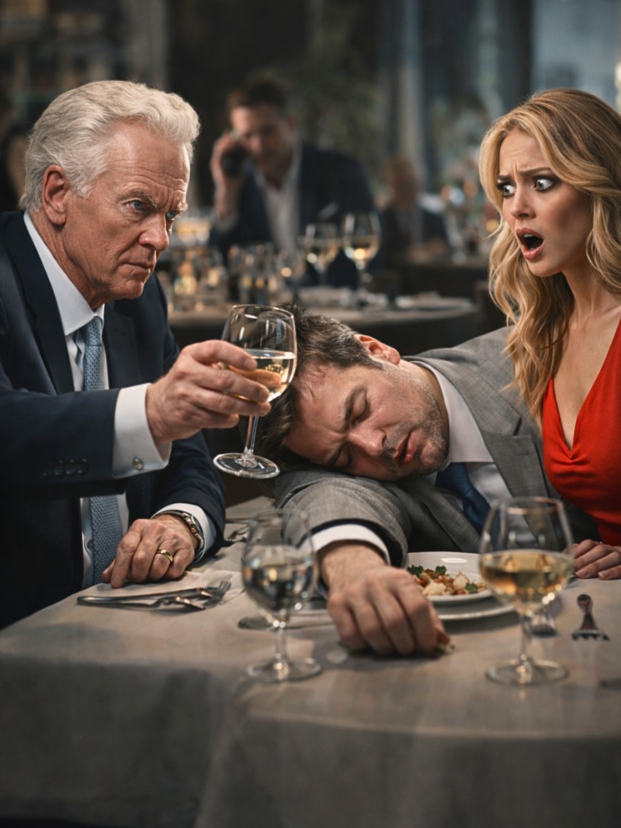 Ik verkocht mijn bedrijf voor 60 miljoen dollar en besloot dat te vieren met mijn dochter en haar man. We gingen naar het duurste restaurant van de stad. Toen ik even wegliep om te bellen, kwam een ​​ober naar me toe en zei: ‘Het lijkt erop dat uw dochter iets in uw glas heeft gemorst.’ Dus ging ik terug en verwisselde onze glazen. 15 minuten later…