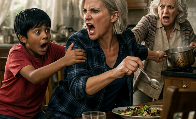 Toen mijn schoonmoeder glimlachte en zei: “Eet deze soep, hij is goed voor je,” vertrouwde ik haar. Maar mijn tienjarige zoon zag vanuit zijn schuilplaats iets waardoor hij trillend naar me toe rende.