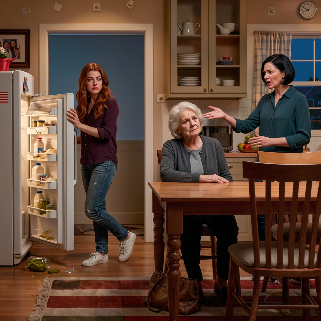 My daughter saw me sitting in the dark and softly asked, ‘Mom, why is there nothing to eat in the kitchen? You get $10,000 a month.’ My daughter-in-law stepped out and said matter-of-factly, ‘I control every dollar she gets.’ My daughter slowly took off her earrings, looked straight at her, and said, ‘Then from today on, that control ends.’