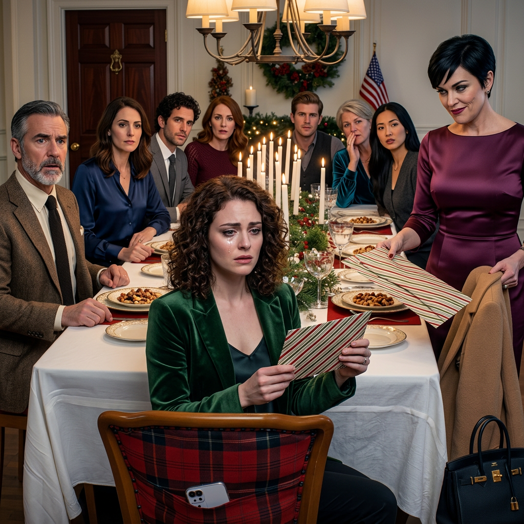 Met kerst gaven mijn ouders me een envelop die eruitzag als een cadeautje. Er zat een rekening in: 9600 dollar, jouw deel van de gezinsvakantie. Ik keek op en zei: ‘Ik was niet uitgenodigd.’ Ze glimlachten en zeiden dat mijn broer en zus de reis harder nodig hadden. Wat ze niet wisten, was dat dit niet het eerste familiegesprek was dat ik had besloten vast te leggen.