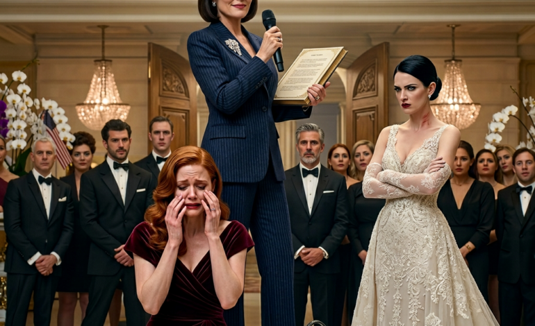 Op de bruiloft van mijn zus, voor bijna 200 gasten, waaronder advocaten, rechters en de elite van Boston, duwden mijn ouders me een stapel papieren in handen en eisten dat ik mijn penthouse van 2 miljoen dollar als huwelijksgeschenk zou afstaan. Ik zei nee, waarop mijn moeder me zo hard sloeg dat mijn oorbel op de marmeren vloer viel. Ik bukte me, raapte hem op, liep naar buiten, pleegde één telefoontje en een uur later verloor ze haar zelfbeheersing.