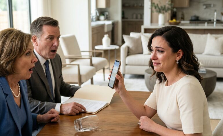 Een momentje… – “Mijn schoonmoeder zat tegenover me en glimlachte terwijl mijn man