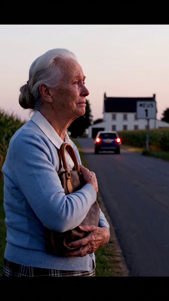 Nadat we mijn man hadden begraven, reed mijn zoon me naar een rustige weg buiten de stad en zei: “Hier stap je uit. Het huis en de zaak zijn nu van mij.” Ik stond in het stof, mijn tas stevig vastgeklemd, terwijl hij wegreed zonder om te kijken. Geen telefoon. Geen geld. En toen besefte ik het: ik was niet alleen. Ik was vrij… maar hij had geen idee wat ik allemaal had geregeld voordat zijn vader overleed…