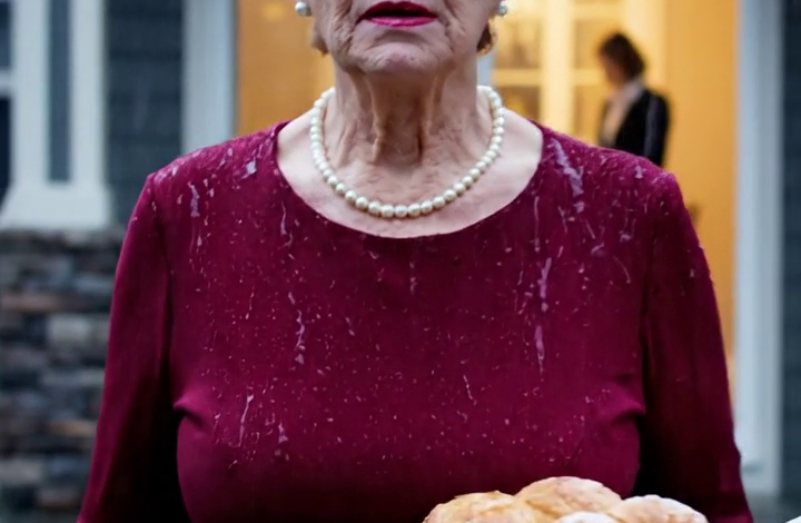 Mijn schoondochter liet me drie uur in de regen wachten terwijl het eten werd klaargemaakt – “Laat haar even op de veranda wachten,” hoorde ik haar zeggen. Dus belde ik de bank en liet de toegang tot mijn rekeningen tijdelijk blokkeren. De volgende dag stonden ze voor mijn deur…