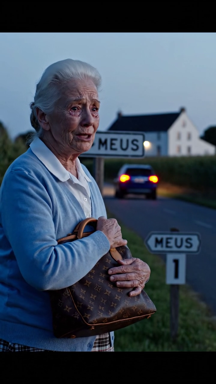 Nadat we mijn man hadden begraven, reed mijn zoon me naar een rustige weg buiten de stad en zei: “Hier stap je uit. Het huis en de zaak zijn nu van mij.” Ik stond in het stof, mijn tas stevig vastgeklemd, terwijl hij wegreed zonder om te kijken. Geen telefoon. Geen geld. En toen besefte ik het: ik was niet alleen. Ik was vrij… maar hij had geen idee wat ik allemaal had geregeld voordat zijn vader overleed…