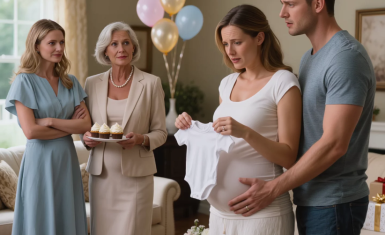 Op mijn babyshower gaf mijn moeder me een rompertje dat bedoeld was om me te vernederen. Ik glimlachte, zweeg, en drie maanden later stond ze smekend voor mijn deur.