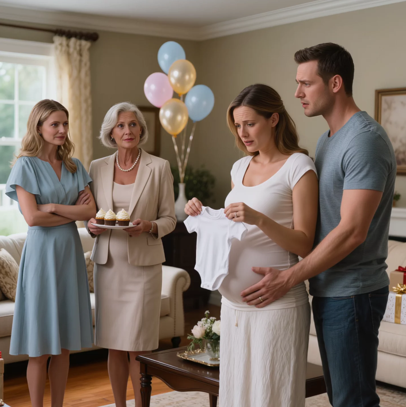 Op mijn babyshower gaf mijn moeder me een rompertje dat bedoeld was om me te vernederen. Ik glimlachte, zweeg, en drie maanden later stond ze smekend voor mijn deur.