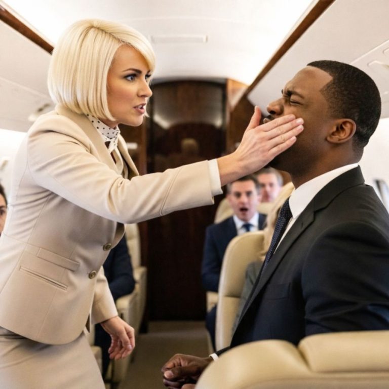 Een stewardess geeft een zwarte miljardair een klap, twee minuten later slaat diens meedogenloze wraak toe!