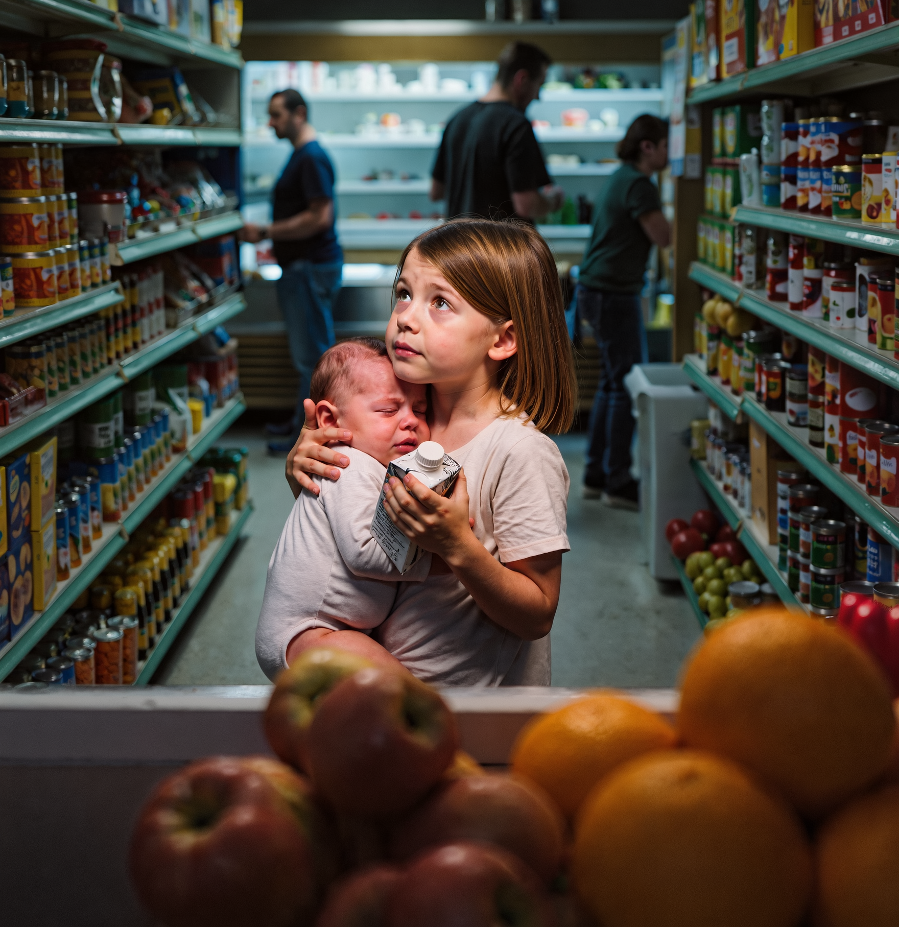 “Ik betaal wel als ik groot ben, beloofd” — Een 9-jarig meisje hield haar babybroertje vast en vroeg om melk… Wat de CEO deed, veranderde hun leven voorgoed.