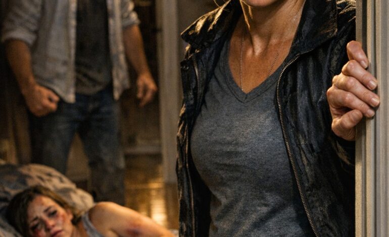 Om 3 uur ‘s nachts ging mijn telefoon. Mijn acht maanden zwangere tweelingzus snikte. “Zus… kom me ophalen. Mijn man—” De lijn werd verbroken. Toen ik bij haar huis aankwam, blokkeerde hij de deur en snauwde: “Het is gewoon een familiekwestie.” Toen vond ik haar op de slaapkamervloer, vol blauwe plekken en nauwelijks bewegend. Op dat moment wist ik dat dit geen familiekwestie meer was. Ik ben een agent – ​​en voor zonsopgang zou haar man precies leren wat dat betekende.