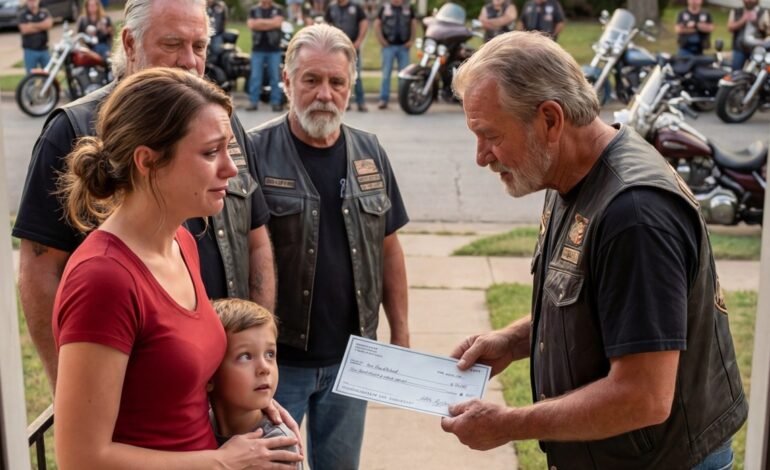 Een alleenstaande moeder die het financieel moeilijk had, gaf haar laatste 8 dollar, die eigenlijk voor het ontbijt van haar zoon bedoeld was, uit om een ​​gewonde motorrijder bij een stil tankstation te helpen. Ze wist niet dat het geluid van tientallen motoren voor haar huis een paar dagen later zou onthullen waarom haar vriendelijkheid nooit vergeten zou worden.