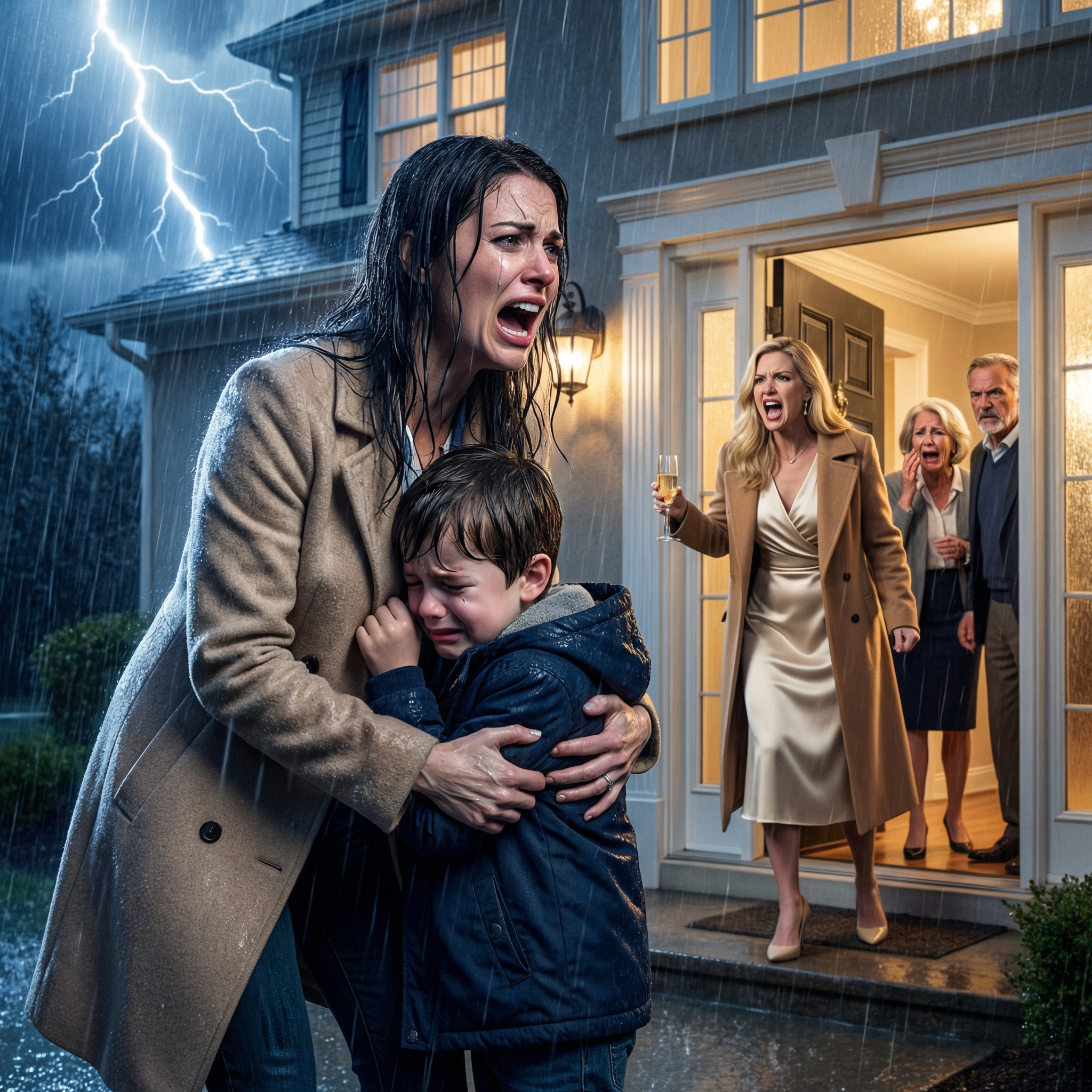 ‘Ze heeft me geslagen, mama,’ fluisterde mijn zoon in de storm – en op dat moment veranderde alles aan mijn perfecte zus.