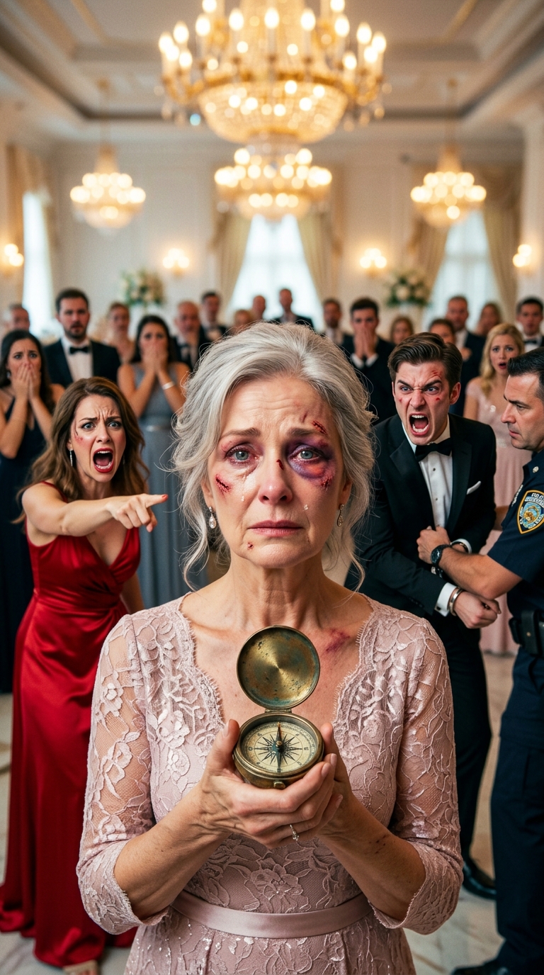 Mijn zoon sloeg me dertig keer hardhandig voor de ogen van zijn vrouw tijdens zijn verjaardagsdiner. “Ga weg, jij overbodige last,” lachte ze. Daarna gooide hij het enige wat ik nog van mijn overleden man had – zijn antieke kompas – weg. Ik schreeuwde niet. Ik huilde niet. Ik verliet stilletjes het huis. Hij dacht dat hij gewonnen had. Maar toen de zon opkwam, smeekte hij me wanhopig om het bevel in te trekken dat zojuist zijn leven had verwoest…