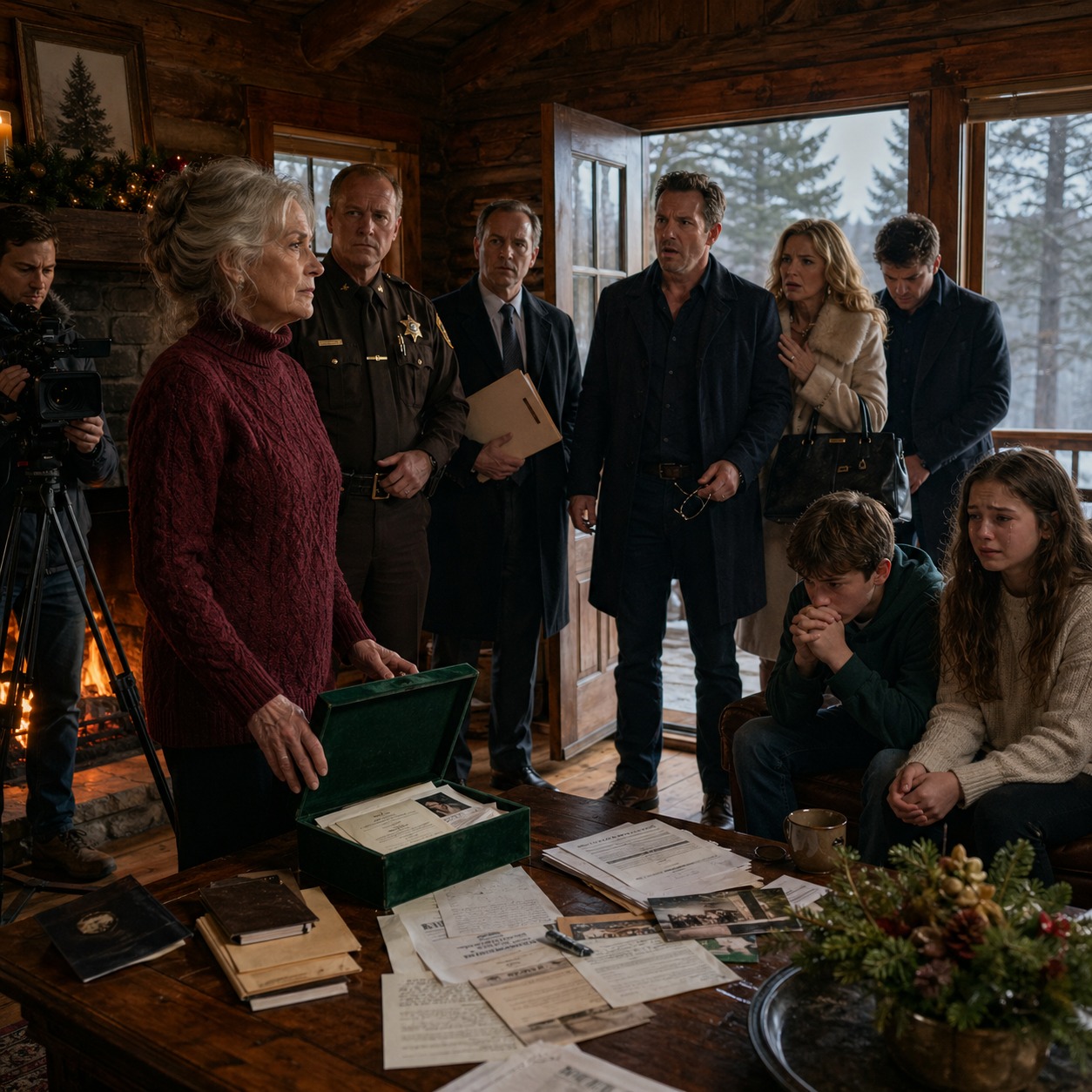 Vijf kerstmissen lang ‘vergeten’ mijn kinderen me uit te nodigen – maar toen ze bij mijn berghut aankwamen en mijn handtekening eisten, deed ik de deur open en trof ik een sheriff, mijn advocaat en draaiende camera’s aan… Toen zei ik: “Dit is het einde van een hoop dingen,” en hun gezichten werden wit.