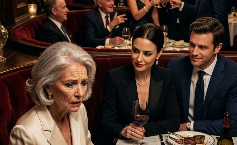 ‘Contant of met pin?’ sneerde mijn schoondochter over de tafel, alsof ik een wandelende geldautomaat was. Mijn zoon had me meegesleurd naar wat hij een ‘normaal familiediner’ noemde, waar twaalf mensen voor meer dan 8000 dollar aan eten hadden verorberd zonder ook maar naar me te kijken. Ze verwachtten dat ik in stilte zou huilen en zou betalen. In plaats daarvan greep ik in mijn tas, haalde er een specifiek artikel uit en legde het recht op de rekening. De bom die ik vervolgens liet vallen, verpestte niet alleen hun diner – het verwoestte hun hele leven…