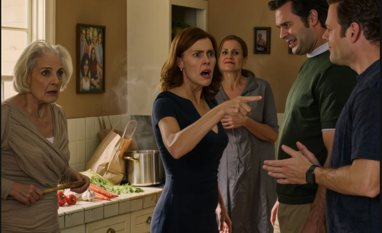 ‘Ga onmiddellijk mijn keuken uit!’, schreeuwde mijn schoondochter in het huis dat ik had afbetaald, en mijn zoon begon zelfs te applaudisseren – maar zodra mijn telefoon oplichtte met een bericht over vervalste documenten, verborgen schulden en mijn eigen adres, veranderde de hele avond. Want ze dachten dat ze een stille weduwe aan haar eigen tafel aan het vernederen waren, in plaats van de vrouw wakker te schudden die eindelijk had besloten niet langer onzichtbaar te zijn.