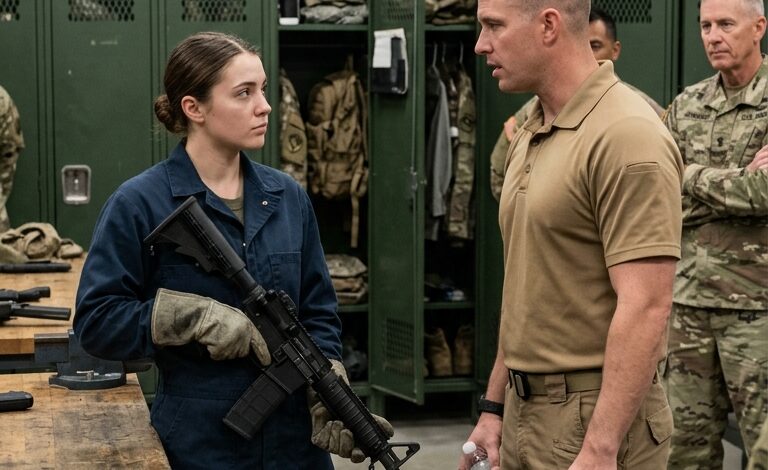 ⚓️🔥 Hij maakte de “stofkonijn” die zijn elite trainingscentrum schoonmaakte belachelijk — totdat de kamer besefte dat haar eeltplekken waren ontstaan ​​door een eersteklas geweer, en niet door een dweil.