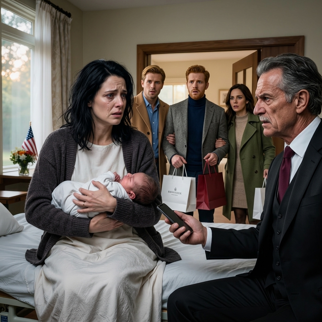 Toen mijn grootvader me in de ziekenkamer met mijn pasgeboren baby in versleten kleren zag liggen, fronste hij zijn wenkbrauwen en vroeg: “Was 250.000 dollar per maand niet genoeg?” Ik vertelde hem dat ik nog geen cent had ontvangen. Hij pakte meteen zijn telefoon en belde zijn advocaten, en op dat moment zwaaide de deur open.