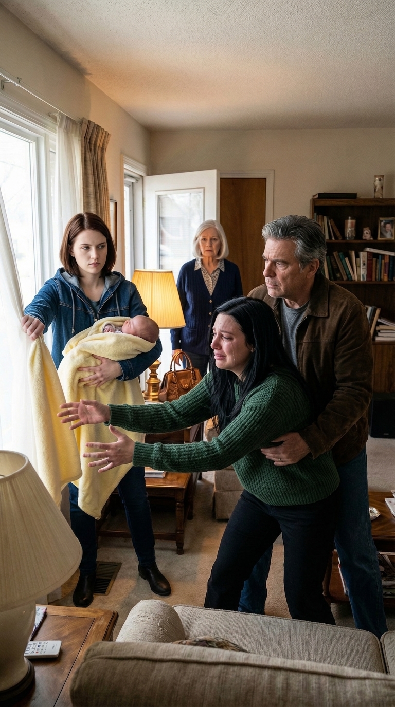 Een momentje… – Ik liep het huis van mijn ouders binnen met mijn pasgeboren baby in mijn armen toen mijn zus haar wegtrok….