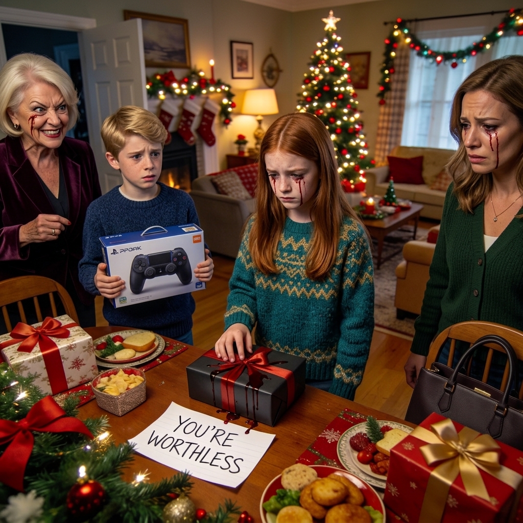 Een momentje… – Op eerste kerstdag overhandigde mijn moeder het kind van mijn zus de nieuwste gameconsole. Mijn dochter kreeg niets anders dan…