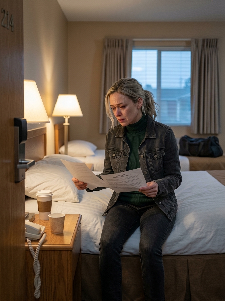 CNU-I kwam thuis van de begrafenis van mijn schoonmoeder, nog steeds in het zwart gekleed, en trof mijn man, zijn zus en een advocaat al in mijn woonkamer aan met een testament waarin mijn tien jaar mantelzorg “dienst” werd genoemd, hem het huis werd nagelaten en ik achtenveertig uur de tijd kreeg om te verdwijnen. Dus ik liep zonder tegenspraak weg, checkte in bij een goedkoop motel met niets anders dan één tas en de verzegelde envelop die ze me had verboden te openen tot na haar dood… En op het moment dat ik eindelijk las wat ze voor me had achtergelaten, wist ik dat het kleine toneelstukje dat ze na haar begrafenis hadden opgevoerd hen duur zou komen te staan. VEEL MEER DAN ZE OOIT HADDEN KUNNEN VERMOEDELEN