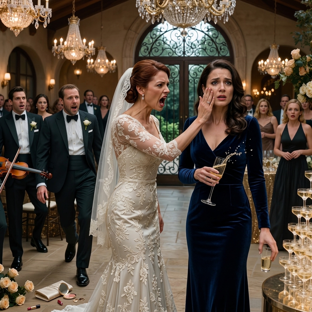 My stepsister looked me over at her luxury wedding, smiled like I was still the girl they pushed out years ago, and said, “You don’t belong here” — but the moment her groom went pale, stared at me in stunned recognition, and asked, “Do you even know who she is?” the ballroom fell silent, and the family that had always treated me like an afterthought realized far too late that I had walked back into their world with a name they could no longer dismiss.