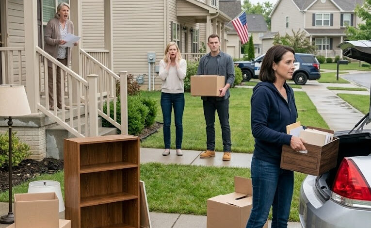 Mijn moeder vertelde me dat ik 24 uur de tijd had om te verhuizen en het huis aan mijn zus over te dragen, en waarschuwde dat ik er fysiek uitgezet zou worden als ik weigerde. Dus toen ze de volgende ochtend mijn spullen op het gazon dumpten, huilde ik niet