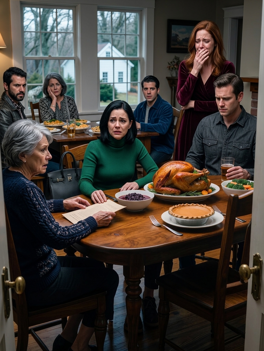 Zes jaar lang namen mijn ouders $2.000 per maand van me af en noemden dat mijn toekomst. Toen hief mijn vader met Thanksgiving het glas en prees mijn broer omdat hij “het leven op orde had” met een huis waarvan ik nu vermoedde dat het met mijn geld was gebouwd. Dus pakte ik de map onder mijn stoel en zei: “Voordat je me weer ondankbaar noemt, moet je misschien eerst eens luisteren naar wat er in je eigen berichten staat.”**