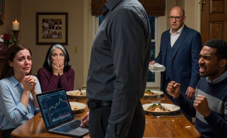 When my sister laughed and said, “We needed it more than you,” after draining $14,000 from my account, everyone at the table treated me like I was the problem—until I opened my laptop, laid a printed spreadsheet between the dinner plates, and the knock at the door turned their smug little family meeting into something none of them were ready to survive.