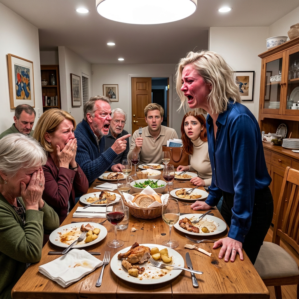 My parents screamed across the table, “You’re responsible for her wedding. Either pay up or get out of this family forever.” My sister piled on, spitting, “You should be ashamed.” That was it. I shoved my chair back, stood up, and said coldly, “You have one day to get out of my house…”….