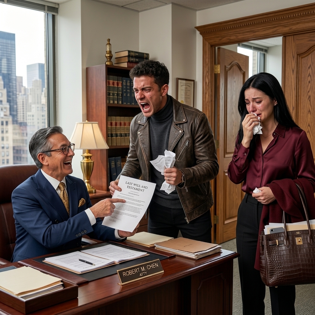 Right after my father-in-law’s funeral, my unemployed husband suddenly claimed his $450 million inheritance and threw divorce papers at me, saying I no longer mattered. I warned him not to regret it. Weeks later, his father’s lawyer opened the will, started laughing, and my ex-husband’s face turned completely pale.