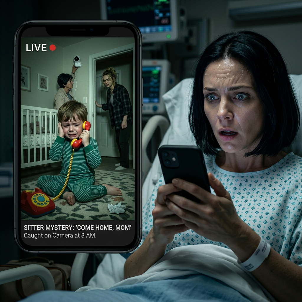 While I was in the hospital giving birth, my 3-year-old stayed behind with a babysitter. Then he called me crying, “Come home, Mom.” Instantly uneasy, I asked Grandma to install cameras. But when we watched the footage, it revealed scenes beyond belief. Who was this sitter really?