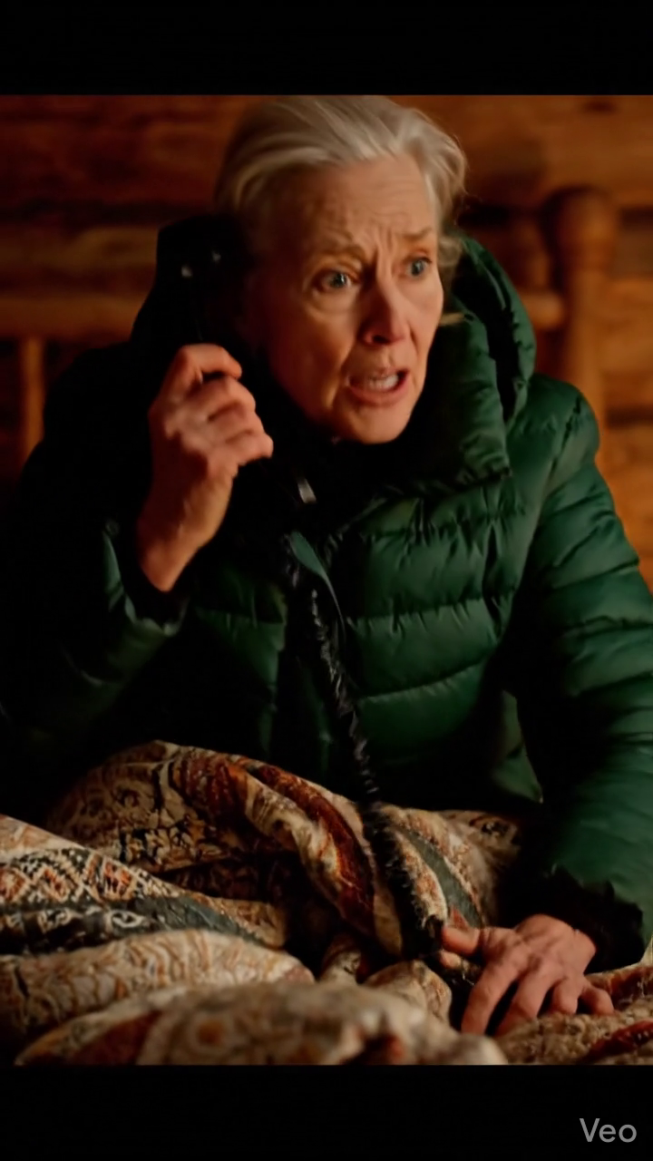 VUS – Mijn zoon liet me achter in een ijskoude hut met twee weken brandhout, nam mijn telefoon mee, stal de 75.000 dollar die mijn overleden echtgenoot en ik in veertig jaar hadden gespaard, verving de sloten van mijn appartement en reed lachend met zijn vrouw weg richting een luxe vakantie op de Malediven – ervan overtuigd dat ik dood in de sneeuw zou liggen tegen de tijd dat iemand merkte dat ik vermist was… Maar toen ik hun auto zag verdwijnen op die witte, lege weg, huilde ik niet, smeekte ik niet en bonkte ik niet op de deur – ik glimlachte, want drie weken eerder had ik het ene gesprek opgevangen waarvan ze dachten dat ik het nooit zou horen, en de verrassing die hen op het vliegveld te wachten stond, zou hun perfecte vakantie veranderen in het ergste moment van hun leven.