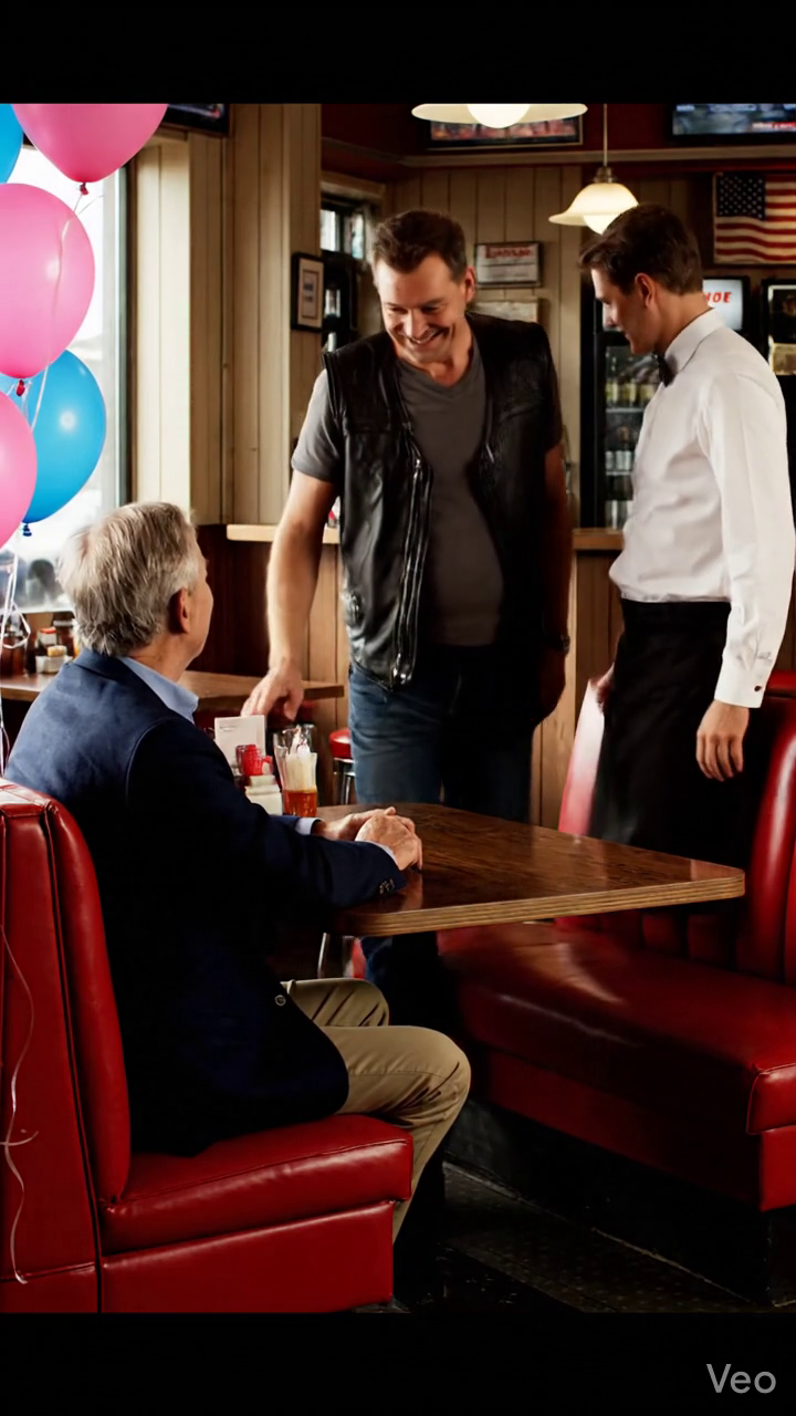 Frank Delaney wachtte zijn hele 72e verjaardagsdiner af voordat hij de ober eindelijk vroeg om zeven onaangeroerde borden af te ruimen. De motorrijder aan de bar hoorde dat, zette zijn drankje neer en draaide zich om.