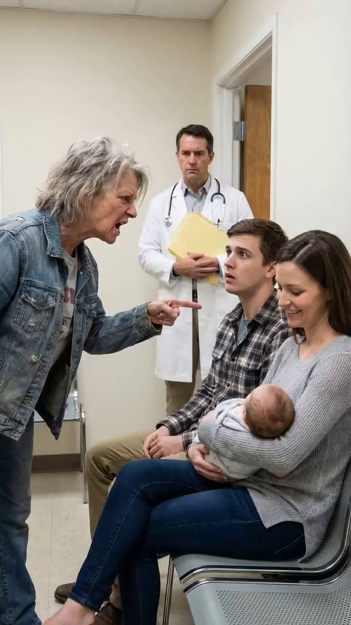 Mijn schoonmoeder wees naar mijn baby en schreeuwde: “Dat kind is niet een van ons!” De hele kamer werd muisstil. Mijn man stond verbijsterd, maar ik glimlachte alleen maar. Toen kwam de dokter binnen met een dossier en zei: “Er is iets wat ik u moet vertellen.”