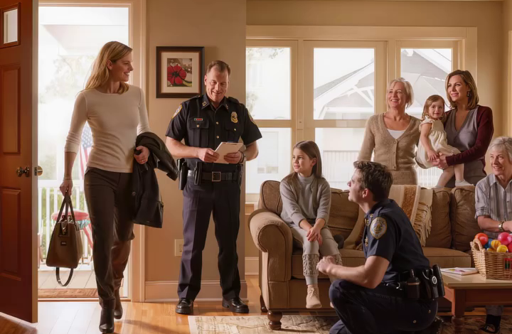 Toen ik vroeg thuiskwam, zag ik in mijn woonkamer twee agenten met mijn vijfjarige zoontje praten. Ik kwam een ​​dag vroeg thuis van een zakenreis,…