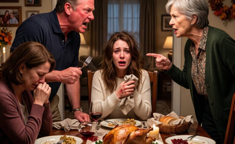 Het Thanksgivingdiner liep uit op geweld toen mijn vader me pijn deed, maar de ontdekking van mijn oma die avond heeft mijn ouders volledig kapotgemaakt.