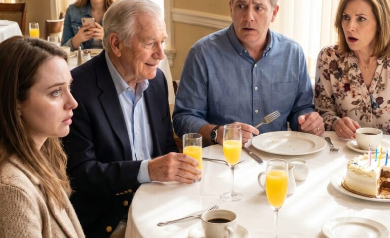 Tijdens mijn verjaardagsbrunch hief mijn opa zijn glas en vroeg of ik het appartement dat hij voor me had gekocht leuk vond. Ik zei zachtjes dat ik al vier jaar in een kelder zonder ramen woonde. Mijn vader liet zijn vork vallen en het werd muisstil aan tafel; je kon de waarheid over het tafelkleed horen schrapen.