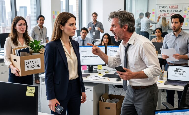 Mijn manager zei: “Je verdient niet eens een afscheidsfeestje.” Dus ik ben stilletjes vertrokken. De volgende ochtend was hun hele kantoor leeg. 32 gemiste oproepen van mijn manager, want…