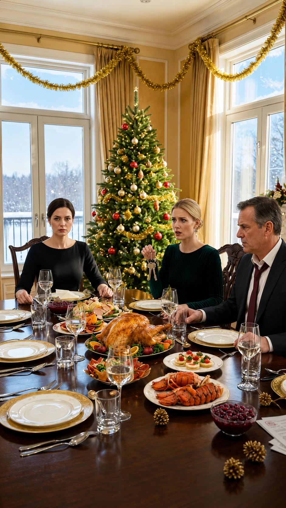„Sei nicht neidisch“, flüsterte meine Schwester und wedelte mit den Schlüsseln zu ihrem neuen Haus über den Weihnachtstisch. „Manche Frauen sind einfach besser im Leben.“