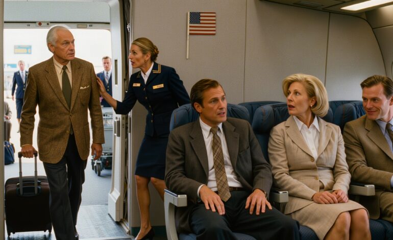 Tijdens het instappen zei een stewardess zachtjes tegen me dat ik het vliegtuig moest verlaten. Ik dacht dat ze me voor iemand anders had aangezien, totdat ze terugkwam en fluisterde: “Alstublieft, ik vraag het u.” Twintig minuten later sprak de uitdrukking op het gezicht van mijn zoon boekdelen.