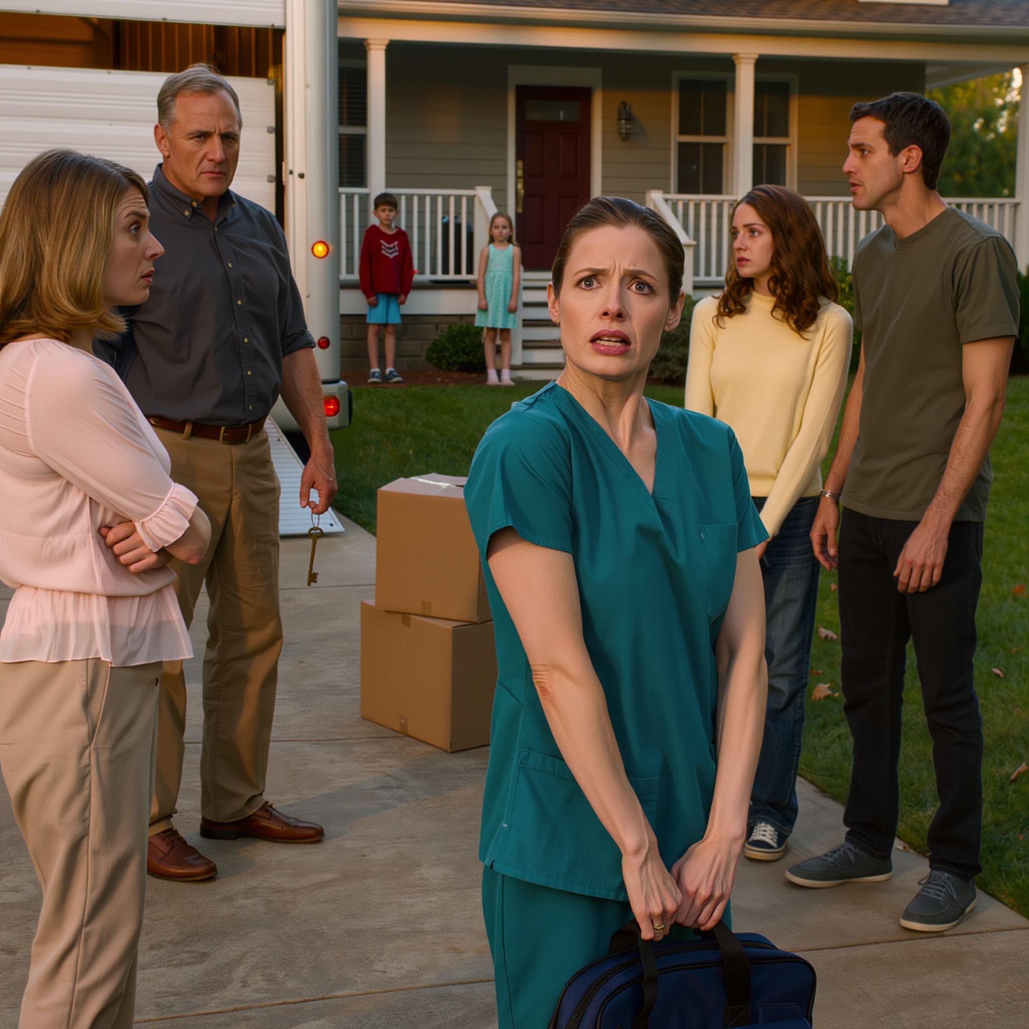 When My Neighbor Called Saying a Moving Truck Was in My Driveway, I Raced Home to Find My Parents Handing My House to My Sister’s New Family — Then a Stranger Smiled in My Living Room and Said, “You Don’t Need All This Space Anyway,” and I Finally Made the Quiet Call That Turned Their Little Family Plan Into Evidence Forever