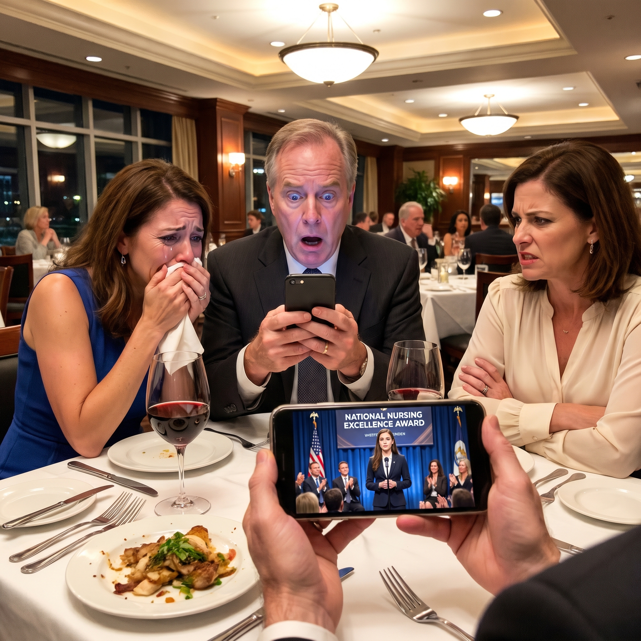 When I invited my family to my national award ceremony, Mom said, “Just a nurse — we’re busy with Victoria’s dinner.” Dad replied, “Your sister is a real doctor.” I smiled and said, “That’s fine.” That night, while they ate, Dad saw his phone and froze: “W-what is this?”