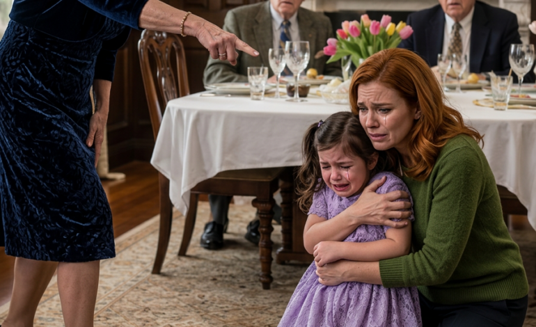 CNU – Mijn familie en ik gingen naar het huis van mijn ouders voor het paasdiner. Mijn vierjarige dochter rende enthousiast naar de tafel om te gaan zitten. Mijn moeder greep haar meteen bij haar haar en gaf haar een harde schop, terwijl ze riep: “Dit is voor kinderen – GA WEG!” Toen ik probeerde iets te zeggen, zei mijn oudere zus: “GA WEG – VERPEST HET DINER NIET!” Wat ze niet wisten, was dat het paascadeau dat ik in mijn tas had verstopt, ervoor zou zorgen dat ze voorgoed het huis uit zouden worden gezet.