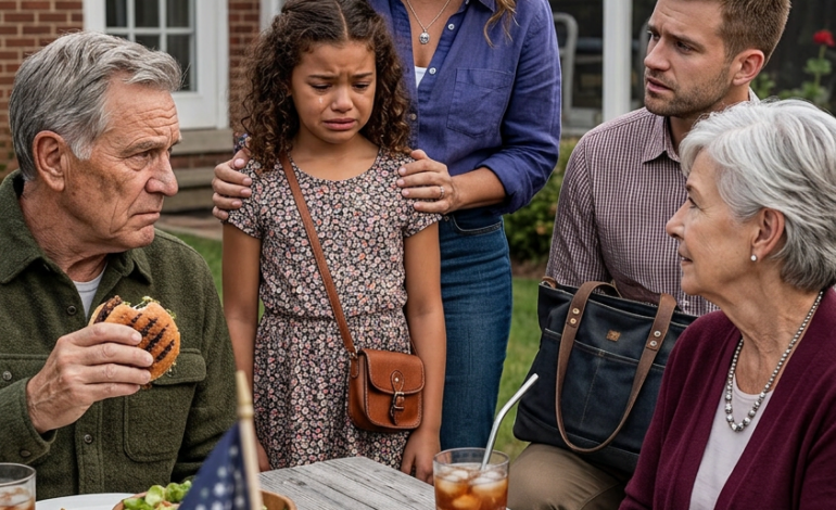 At the family picnic, my seven-year-old smiled and said she couldn’t wait for our beach vacation, and my father smirked, “Kid, you’re not invited,” while the whole table laughed and my husband quietly agreed like she was the easiest thing in the world to leave behind — so I helped my daughter into her jacket, walked out without a scene, and three days later, when my mother called me fifteen times screaming about one frozen booking, they finally realized the family wallet they had mocked was no longer sitting at their table
