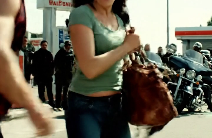 Marissa clutched her purse at pump number four, her hands trembling as one of the men sneered, ‘What’s wrong, sweetheart? Scared?’ Another grabbed for her bag—and then the roar of engines shattered the silence. A line of bikers rolled in like thunder. Their leader stepped forward, eyes cold as steel, and said, ‘You picked the wrong woman tonight.’ What happened next left everyone at that gas station stunned. – True Stories