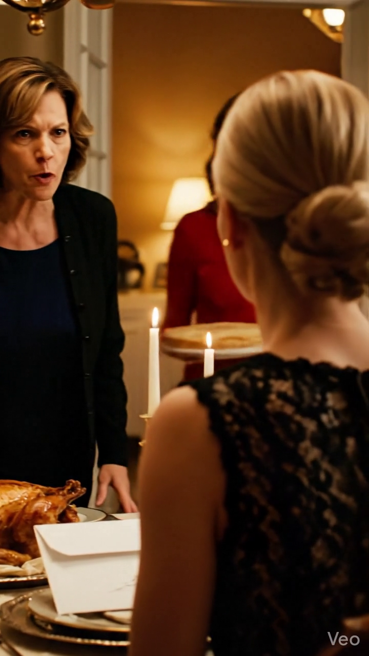 Zelfs na jaren van spanning nodigde ik mijn ouders en broer nog steeds uit voor Thanksgiving in het huis dat mijn grootvader me had nagelaten. En toen, midden in het kalkoendiner, schoof mijn vader een briefje naar me toe waarin stond dat ik binnen zeven dagen moest vertrekken. Mijn moeder glimlachte en zei: “Luke is degene die dit huis nodig heeft,” en ik sprak geen woord tegen… totdat mijn buurvrouw, die tevens mijn beste vriendin is, binnenkwam met een verzegelde envelop voor mijn vader.
