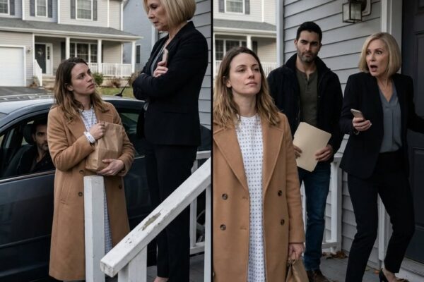 Ik kwam thuis uit het ziekenhuis, nog steeds in mijn ziekenhuisjas. Mijn zus stond me bij de deur op te wachten: “Je ziet er prima uit. Mam wil dat je kookt.” Ik antwoordde niet. Ik stapte gewoon opzij zodat ze kon zien wie me naar huis had gebracht. Ze zei: “Waarom staat hij op onze oprit?”