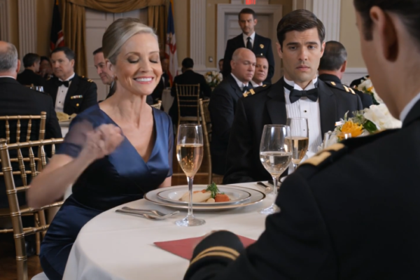 Auf dem Armeeball an meinem 31. Geburtstag schob meine Schwiegermutter mir die Scheidungspapiere über den Tisch, während mein Mann mich filmte. Ich unterschrieb ohne zu weinen und griff in meine schwarze Clutch nach dem Brief, von dessen Existenz sie nichts wussten.