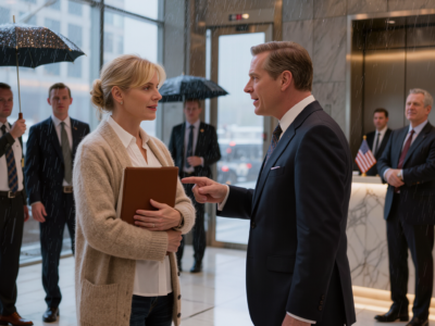 Ein CEO feuerte eine stille Frau in einer verwaschenen Strickjacke, weil sie zu arm aussah, um in die Lobby seines Unternehmens zu gehören. Doch zehn Minuten später herrschte absolute Stille im ganzen Raum, als ihm klar wurde, dass sie auf eine Weise mit dem Gebäude verbunden war, die er nie erwartet hatte.